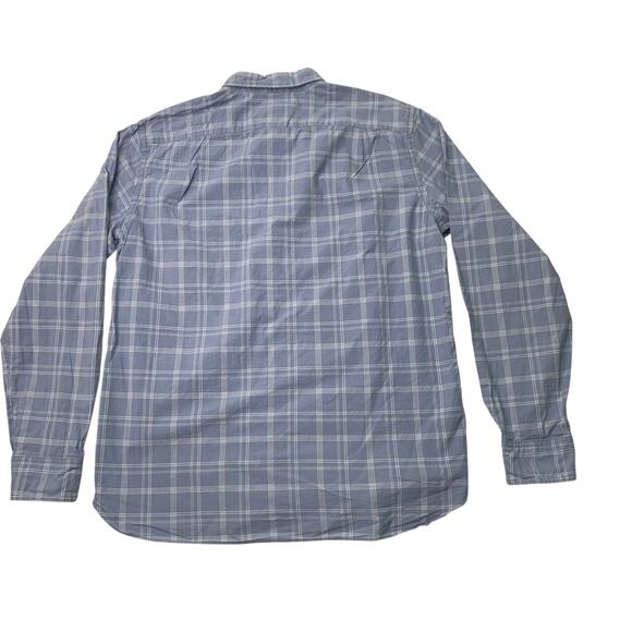 Authentic Fossil Mens 54 XL Blue White Plaid Long Sleeve Button Down Shirt - Picture 4 of 7
